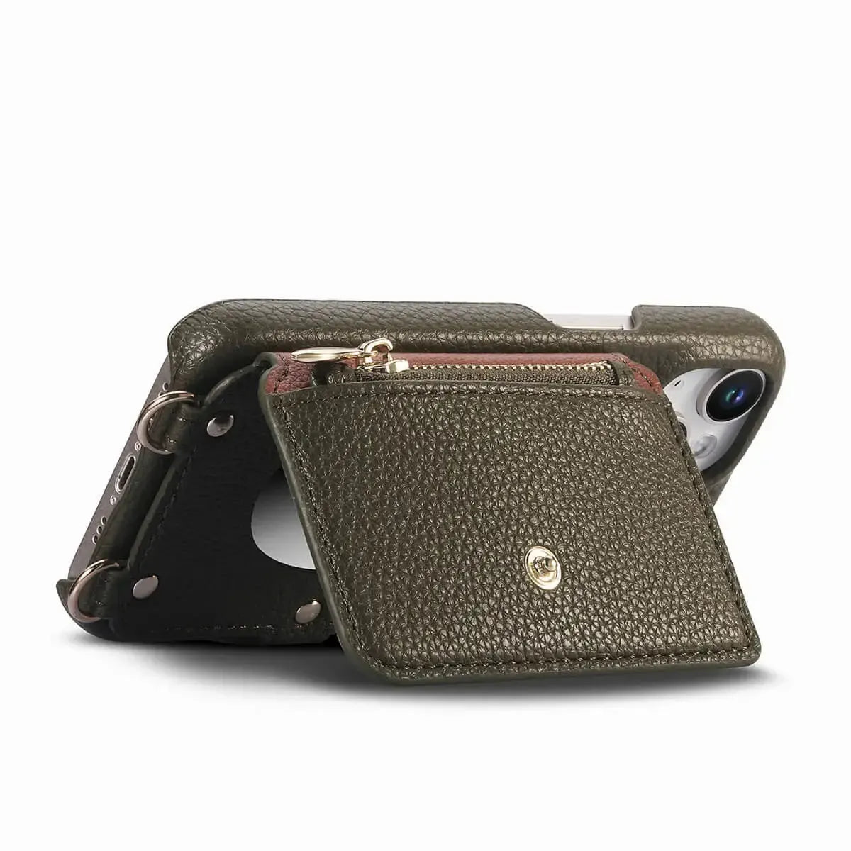 Buy Leather Crossbody Wallet Case with Mirror, Card Slots, Stand & Shockproof Shell for Google Pixel - Kylie at Caseles-Google Pixel 9 Pro XL, Black