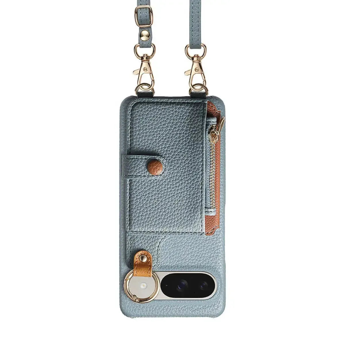 Buy Leather Crossbody Wallet Case with Mirror, Card Slots, Stand & Shockproof Shell for Google Pixel - Kylie at Caseles-Google Pixel 9 Pro XL, Black