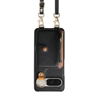 Buy Leather Crossbody Wallet Case with Mirror, Card Slots, Stand & Shockproof Shell for Google Pixel - Kylie at Caseles-Google Pixel 9 Pro XL, Black