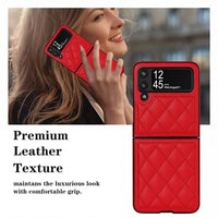 Buy Skin-Touch Leather Flip Case for Galaxy Z Flip, 360° Slim Full Protection Cover , Lanie at Caseles-Samsung Galaxy Z Flip 7, Black
