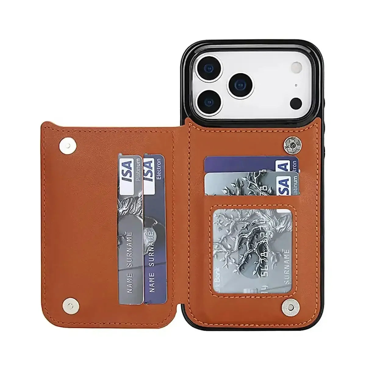 Buy Wallet Phone Case, Credit Card Holders, Magnetic Closure & Premium Leather, Kickstand, Shockproof Cover,Laura at Caseles-iPhone 17 Pro Max, Laura-Black