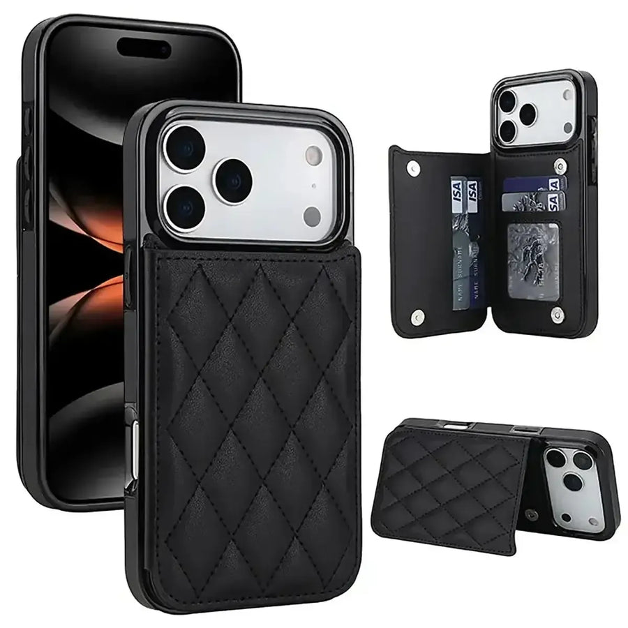 Buy Wallet Phone Case, Credit Card Holders, Magnetic Closure & Premium Leather, Kickstand, Shockproof Cover,Laura at Caseles-iPhone 17 Pro Max, Laura-Black