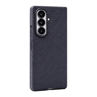 Buy Slim carbon fiber texture case for Galaxy Z Fold 8. Built-in screen protector & strong magnets for MagSafe charging. Precise fit, zero bulk. - LEO at Caseles-Samsung Galaxy Z Fold 8 Ultra, Black