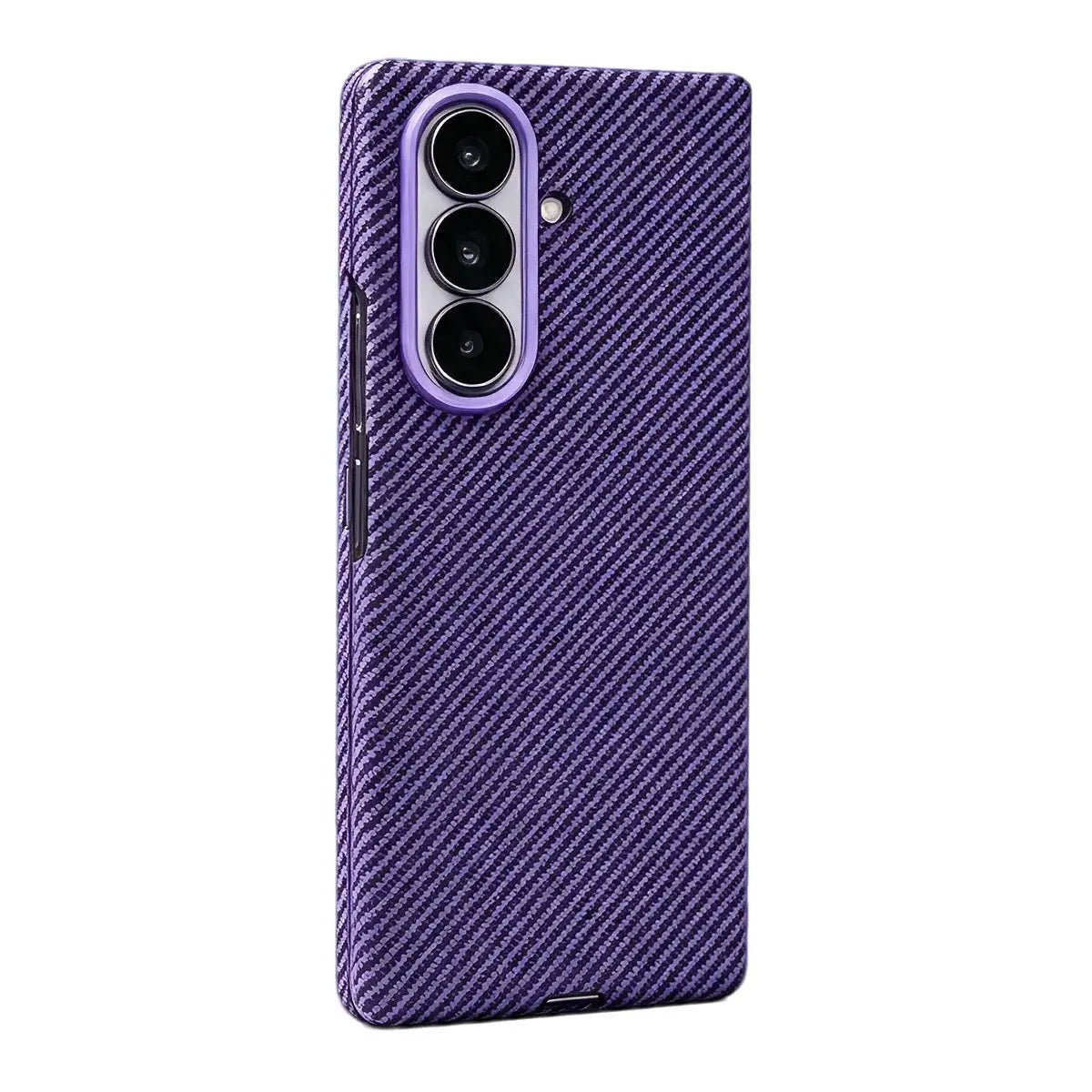Buy Slim carbon fiber texture case for Galaxy Z Fold 8. Built-in screen protector & strong magnets for MagSafe charging. Precise fit, zero bulk. - LEO at Caseles-Samsung Galaxy Z Fold 8 Ultra, Purple