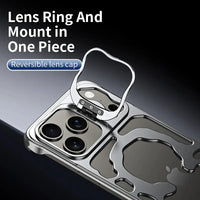 Buy Luxury Metal Case with Magnetic Lens Ring & Stand, Seamlessly Integrates with MagSafe, Shockproof & Enhanced Cooling - Levi at Caseles-iPhone 17 Pro Max, Orange