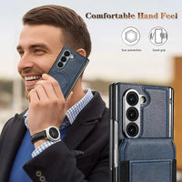 Buy Premium Leather Case with Detachable Magnetic Wallet, 360° Hinge Protection & Slim Professional Profile - Luke at Caseles-Samsung Galaxy Z Fold 8 Ultra, Black