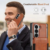 Buy Premium Leather Case with Detachable Magnetic Wallet, 360° Hinge Protection & Slim Professional Profile - Luke at Caseles-Samsung Galaxy Z Fold 8 Ultra, Black