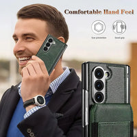 Buy Premium Leather Case with Detachable Magnetic Wallet, 360° Hinge Protection & Slim Professional Profile - Luke at Caseles-Samsung Galaxy Z Fold 8 Ultra, Black