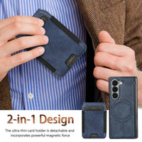 Buy Premium Leather Case with Detachable Magnetic Wallet, 360° Hinge Protection & Slim Professional Profile - Luke at Caseles-Samsung Galaxy Z Fold 8 Ultra, Black