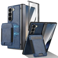 Buy Premium Leather Case with Detachable Magnetic Wallet, 360° Hinge Protection & Slim Professional Profile - Luke at Caseles-Samsung Galaxy Z Fold 8 Ultra, Blue