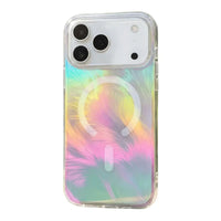 Buy Iridescent Feather Glitter Case for iPhone: MagSafe Compatible, Slim Anti-Drop Shield - LUMI at Caseles-iPhone 17 Pro Max, 