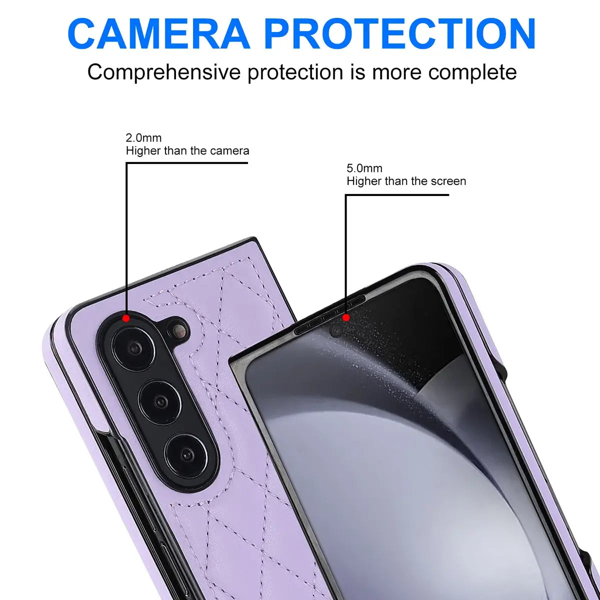 Buy Slim PU Leather Case for Galaxy Z Fold, Lightweight Shockproof Hard Cover, Minimalist Business Style , LYNE at Caseles-Samsung Galaxy Z Fold 7, Black