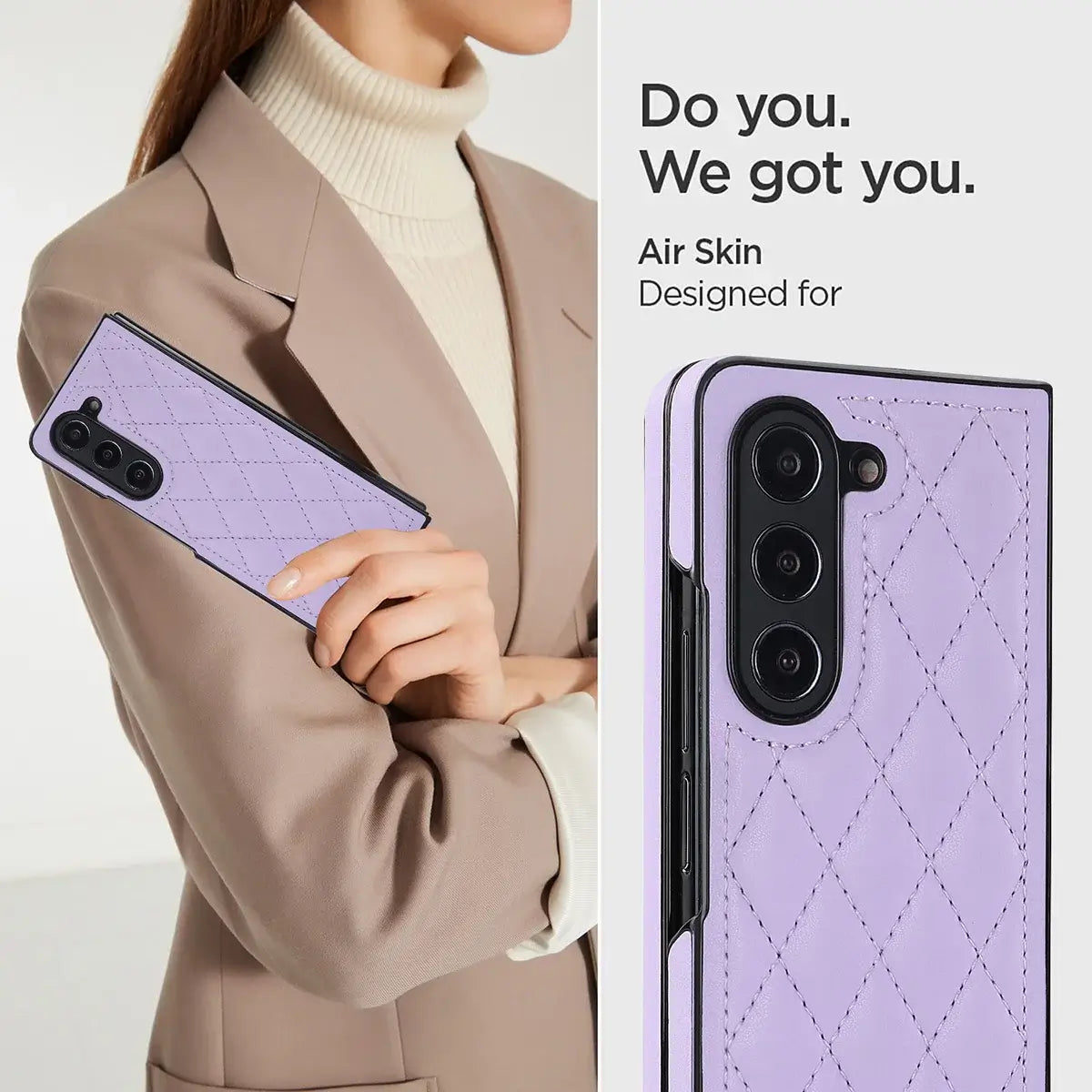 Buy Slim PU Leather Case for Galaxy Z Fold, Lightweight Shockproof Hard Cover, Minimalist Business Style , LYNE at Caseles-Samsung Galaxy Z Fold 7, Black