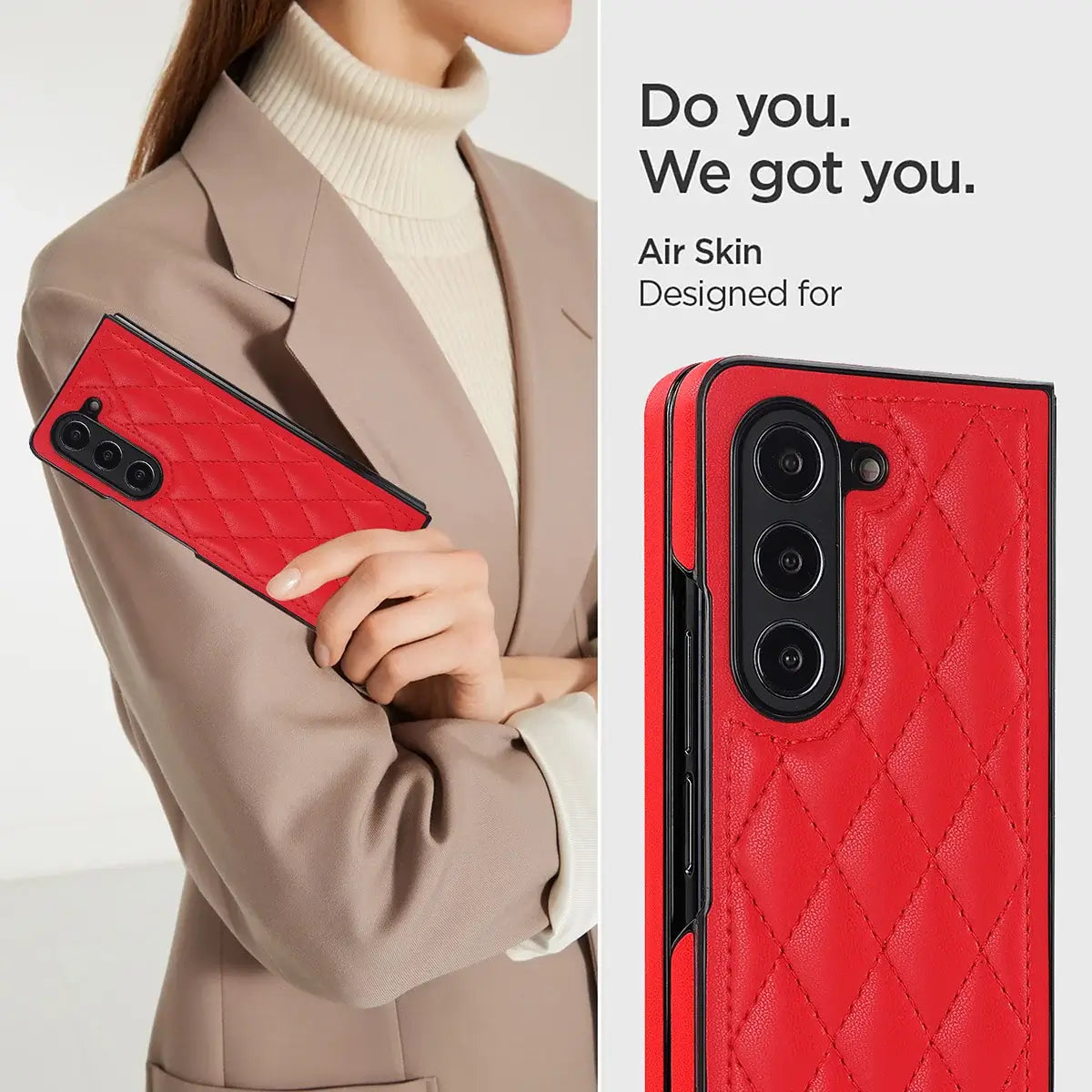 Buy Slim PU Leather Case for Galaxy Z Fold, Lightweight Shockproof Hard Cover, Minimalist Business Style , LYNE at Caseles-Samsung Galaxy Z Fold 7, Black