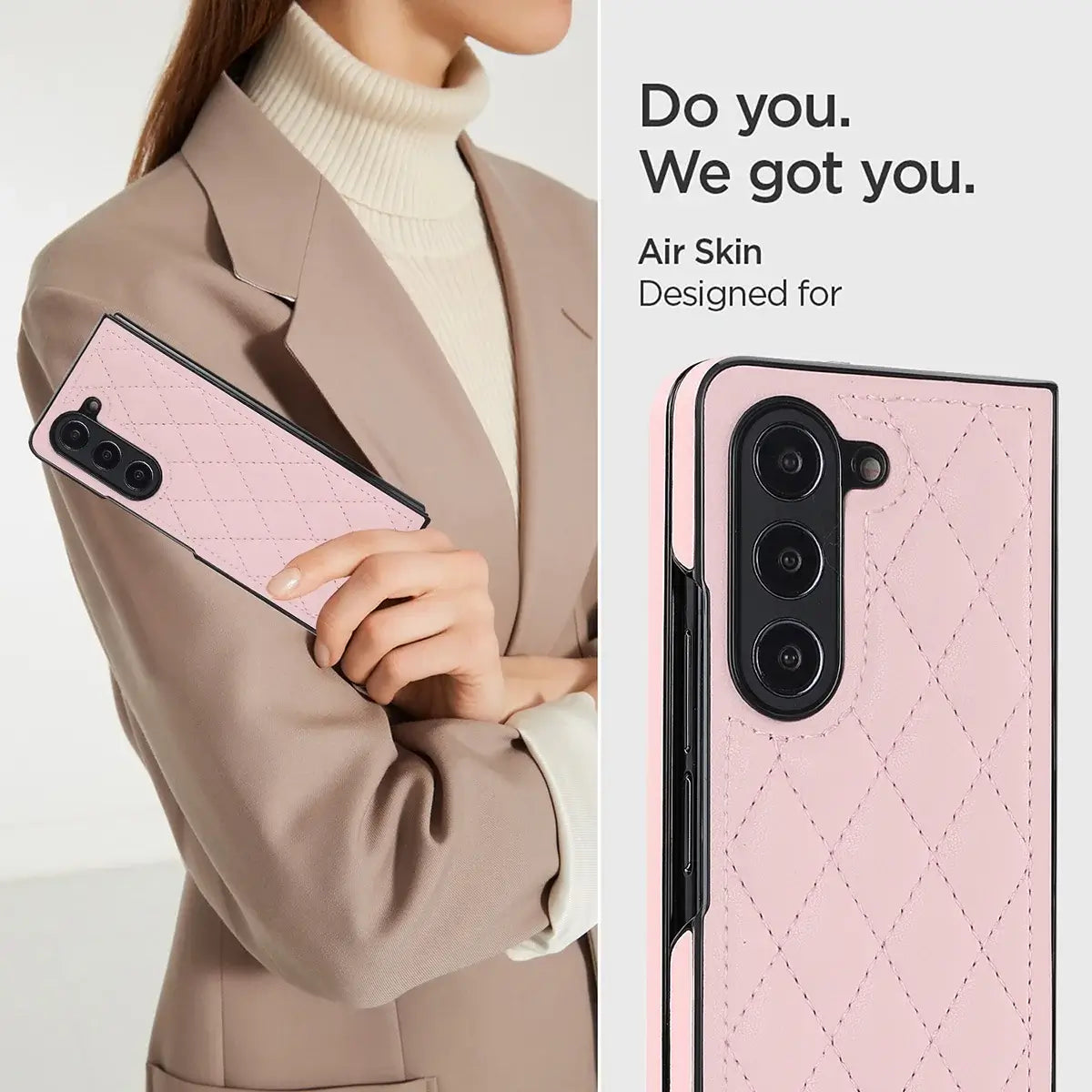 Buy Slim PU Leather Case for Galaxy Z Fold, Lightweight Shockproof Hard Cover, Minimalist Business Style , LYNE at Caseles-Samsung Galaxy Z Fold 7, Black