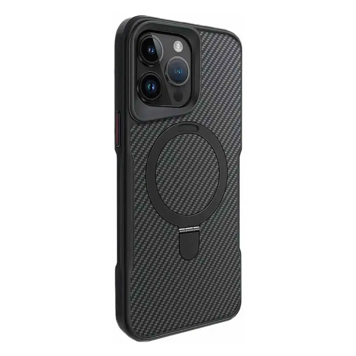 Buy Magnetic Shockproof iPhone Case with 360° Rotatable Invisible Ring Stand, Slim Armor Design Compatible with MagSafe - MASON at Caseles-iPhone 17 Pro Max, Black