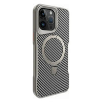 Buy Magnetic Shockproof iPhone Case with 360° Rotatable Invisible Ring Stand, Slim Armor Design Compatible with MagSafe - MASON at Caseles-iPhone 17 Pro Max, Black