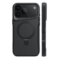 Buy Magnetic Shockproof iPhone Case with 360° Rotatable Invisible Ring Stand, Slim Armor Design Compatible with MagSafe - MASON at Caseles-iPhone 17 Pro Max, Black