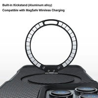Buy Magnetic Shockproof iPhone Case with 360° Rotatable Invisible Ring Stand, Slim Armor Design Compatible with MagSafe - MASON at Caseles-iPhone 17 Pro Max, Black
