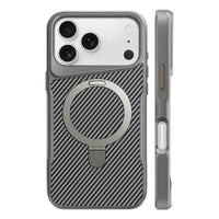 Buy Magnetic Shockproof iPhone Case with 360° Rotatable Invisible Ring Stand, Slim Armor Design Compatible with MagSafe - MASON at Caseles-iPhone 17 Pro Max, Gray