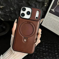 Buy Classic Leather Phone Case, Support MagSafe Wireless Charging, Premium Leather,iPhone Case - MATEO at Caseles-iPhone 17 Pro Max, Mateo-Brown