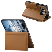 Buy Vegan Leather Flip Case with Multi-Card Slots, Zipper Pocket, Hands-Free Kickstand & Drop-Resistant Defense - MAVE at Caseles-iPhone Ultra, Purple