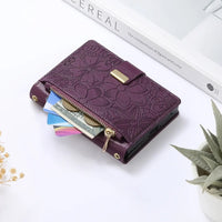 Buy Vegan Leather Flip Case with Multi-Card Slots, Zipper Pocket, Hands-Free Kickstand & Drop-Resistant Defense - MAVE at Caseles-iPhone Ultra, Purple