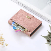 Buy Vegan Leather Flip Case with Multi-Card Slots, Zipper Pocket, Hands-Free Kickstand & Drop-Resistant Defense - MAVE at Caseles-iPhone Ultra, Purple