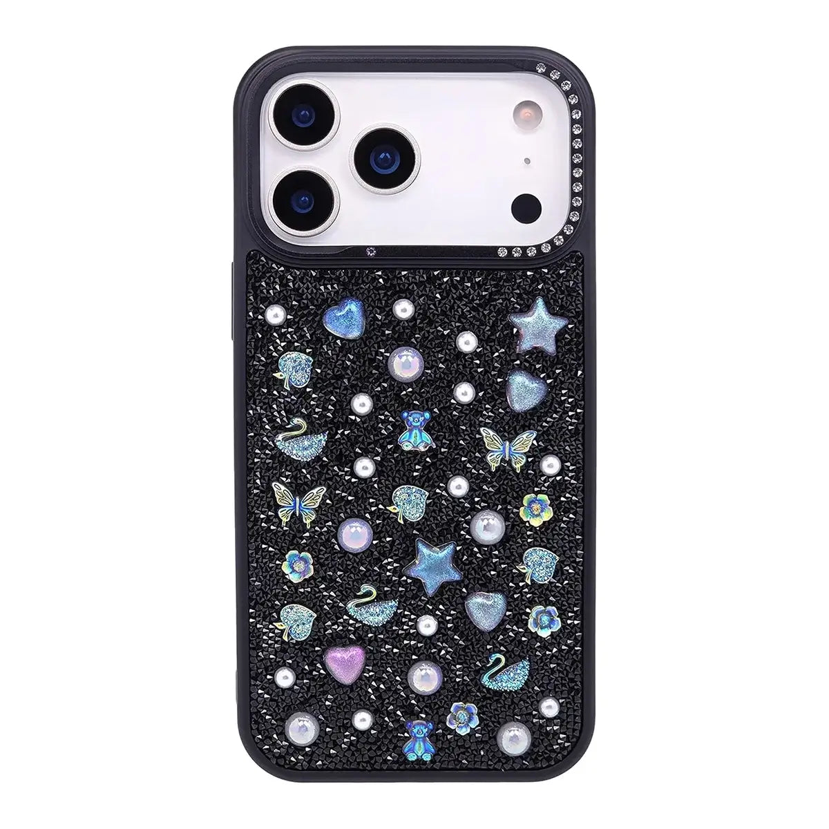 Buy Iridescent Feather Glitter Case for iPhone: MagSafe Compatible, Slim Anti-Drop Shield - LUMI at Caseles-iPhone 17 Pro Max, Black