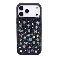 Buy Iridescent Feather Glitter Case for iPhone: MagSafe Compatible, Slim Anti-Drop Shield - LUMI at Caseles-iPhone 17 Pro Max, Black