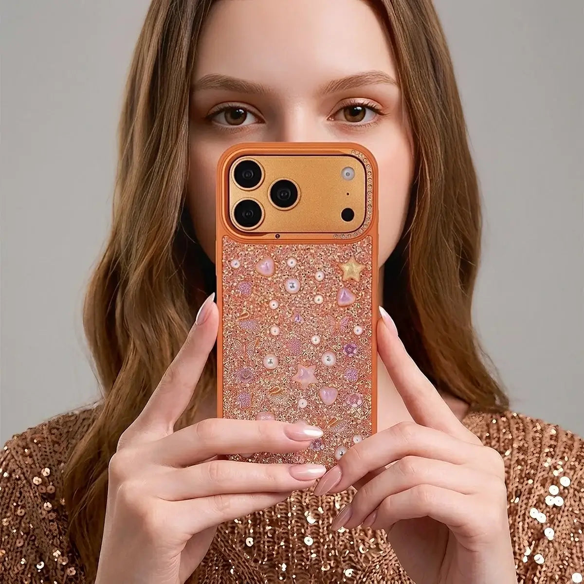 Buy Iridescent Feather Glitter Case for iPhone: MagSafe Compatible, Slim Anti-Drop Shield - LUMI at Caseles-iPhone 17 Pro Max, Light Purple