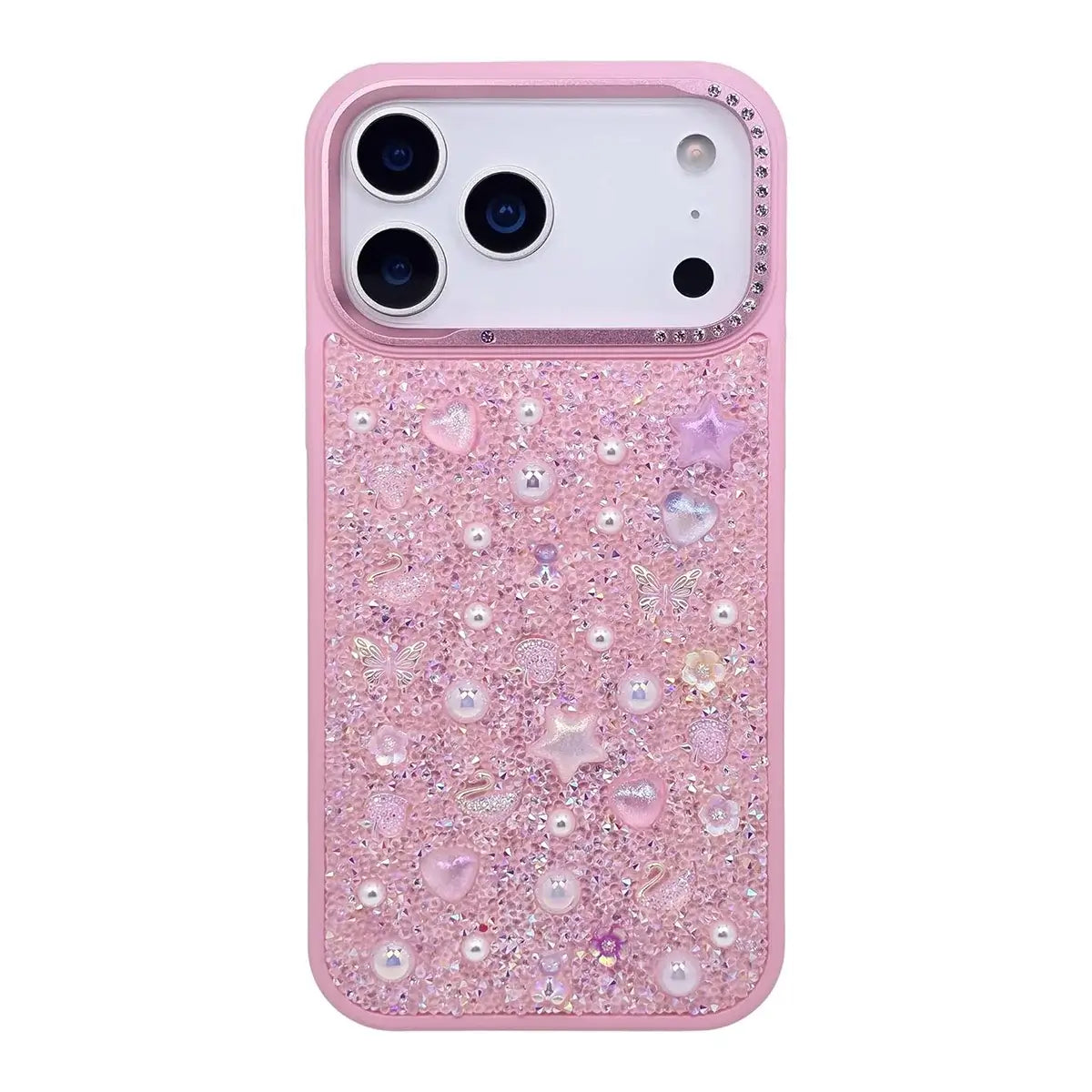 Buy Iridescent Feather Glitter Case for iPhone: MagSafe Compatible, Slim Anti-Drop Shield - LUMI at Caseles-iPhone 17 Pro Max, Pink