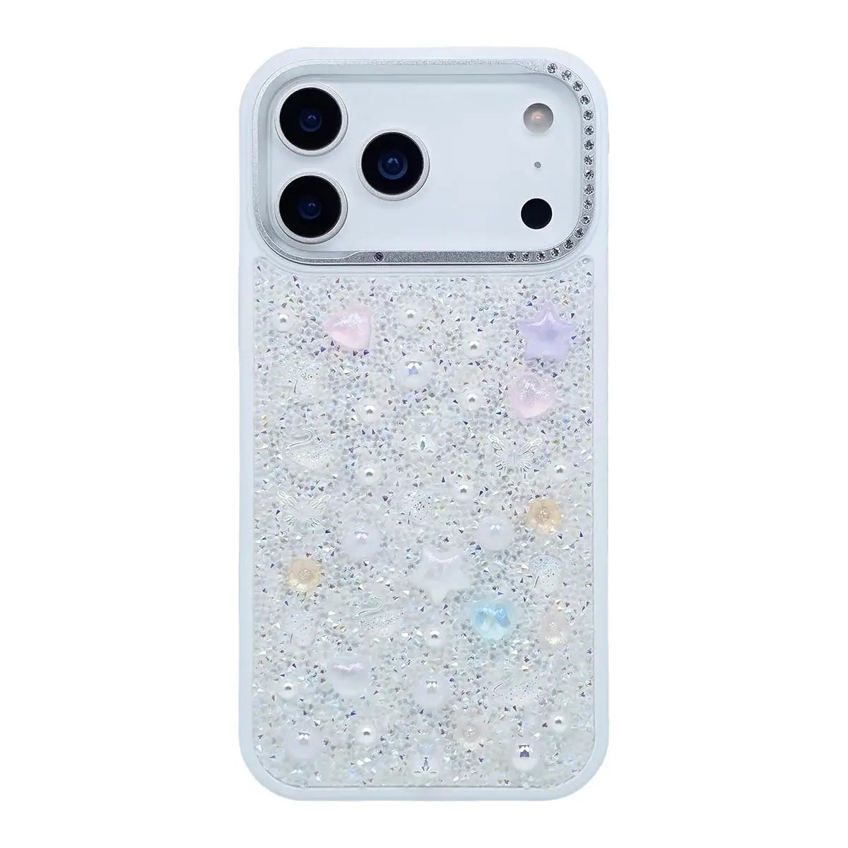 Buy Iridescent Feather Glitter Case for iPhone: MagSafe Compatible, Slim Anti-Drop Shield - LUMI at Caseles-iPhone 17 Pro Max, White