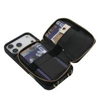 Buy Classic Crossbody Wallet Phone Case, Premium Leather, Credit Card Holder, Zipper Pocket Purse Handbag, Kickstand Shockproof Case - MIREYA at Caseles-iPhone 17 Pro Max, Mireya-Black