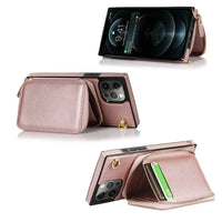 Buy Classic Crossbody Wallet Phone Case, Premium Leather, Credit Card Holder, Zipper Pocket Purse Handbag, Kickstand Shockproof Case - MIREYA at Caseles-iPhone 17 Pro Max, Mireya-Black