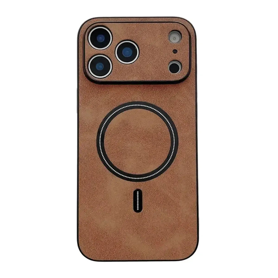 Buy Caseles MagSafe-compatible Ultra-Soft Nappa Leather with SnapLock Technology,Nappa at Caseles-iPhone 17 Pro Max, Brown