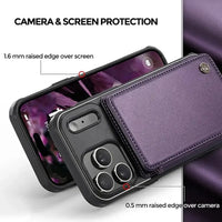 Buy Leather Flip Folio Phone Wallet Case, Magnetic Snap & RFID Blocking Card Slots, Kickstand Shockproof Protective Cover - NASH at Caseles-iPhone 17 Pro Max, Nash-Black
