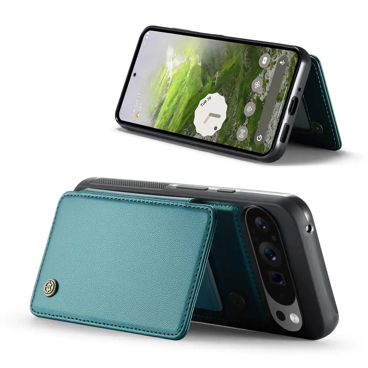 Buy Leather Flip Folio Phone Wallet Case, Magnetic Snap & RFID Blocking Card Slots, Kickstand Shockproof Protective Cover - NASHUA at Caseles-Google Pixel 10 Pro XL, Nash-Black