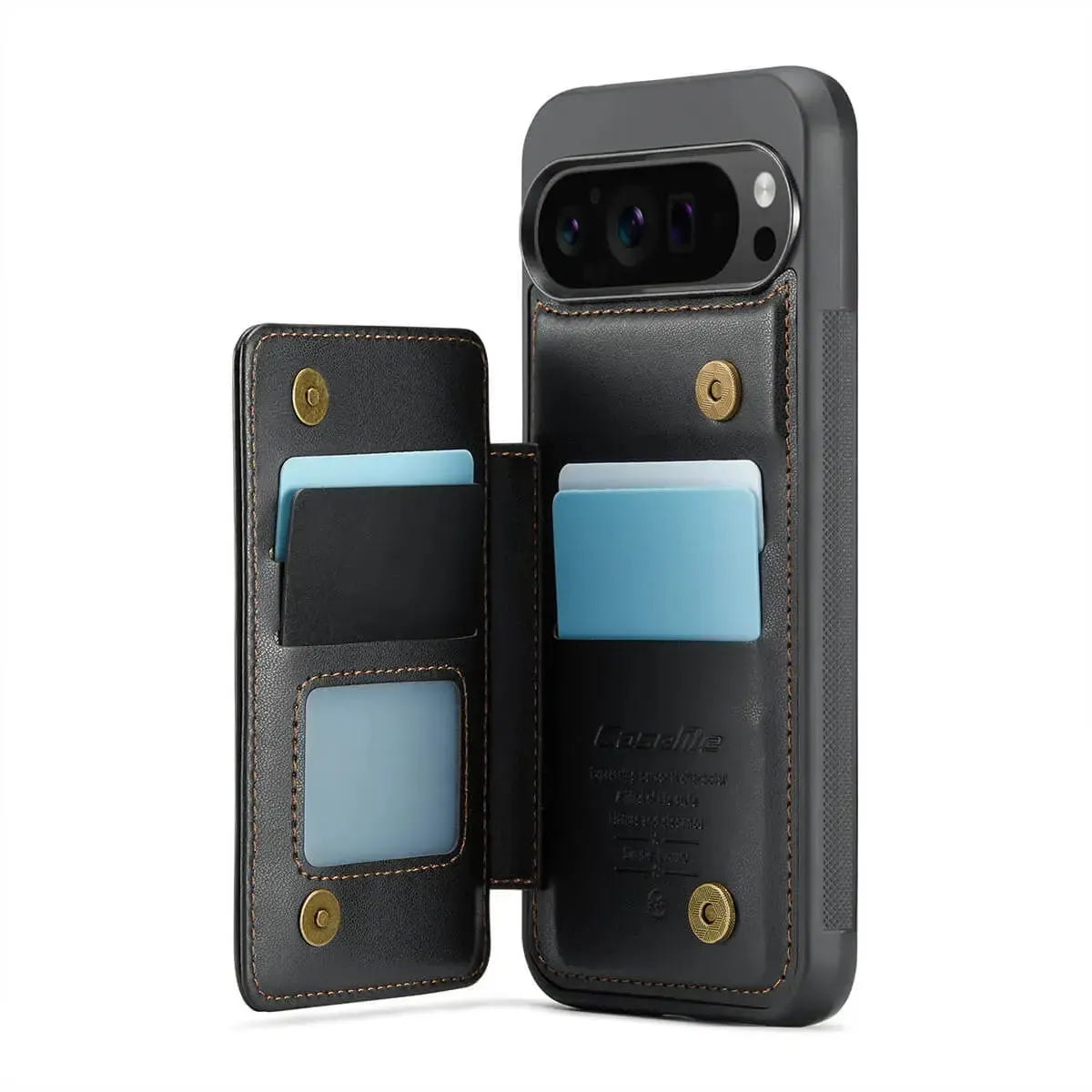 Buy Leather Flip Folio Phone Wallet Case, Magnetic Snap & RFID Blocking Card Slots, Kickstand Shockproof Protective Cover - NASHUA at Caseles-Google Pixel 10 Pro XL, Nash-Black