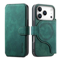 Buy Retro Magnetic Wallet Case, Support Magsafe, Detachable 2in1 Folio Flip Cover, with Card Slots - Nelson at Caseles-iPhone 17 Pro Max, Black