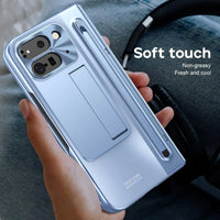 Buy Matte Finish Protective Cover with Built-In HD Screen Protector, S Pen Slot, Included Stylus & Hidden Kickstand - NEXUS at Caseles-Google Pixel 11 Pro Fold, Gold