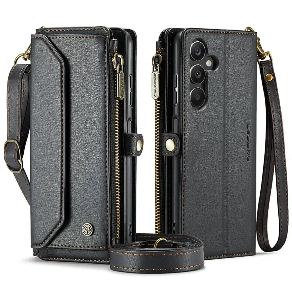 Buy Zipper Wallet Phone Case, RFID Blocking, Leather, Card Slots, for Samsung Galaxy - NOVA at Caseles-Samsung Galaxy A72 5G, Aurora-Purple