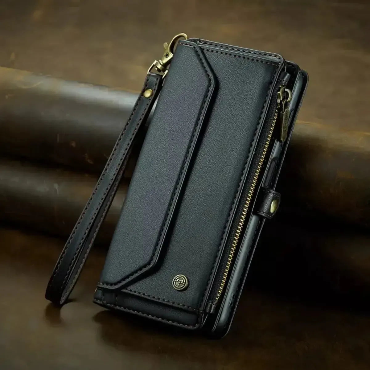 Buy Zipper Wallet Phone Case, RFID Blocking, Leather, Card Slots, for Samsung Galaxy - NOVA at Caseles-Samsung Galaxy A72 5G, Aurora-Purple