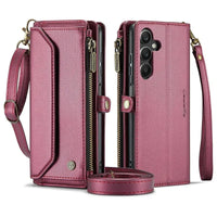 Buy Zipper Wallet Phone Case, RFID Blocking, Leather, Card Slots, for Samsung Galaxy - NOVA at Caseles-Samsung Galaxy A72 5G, Aurora-Purple