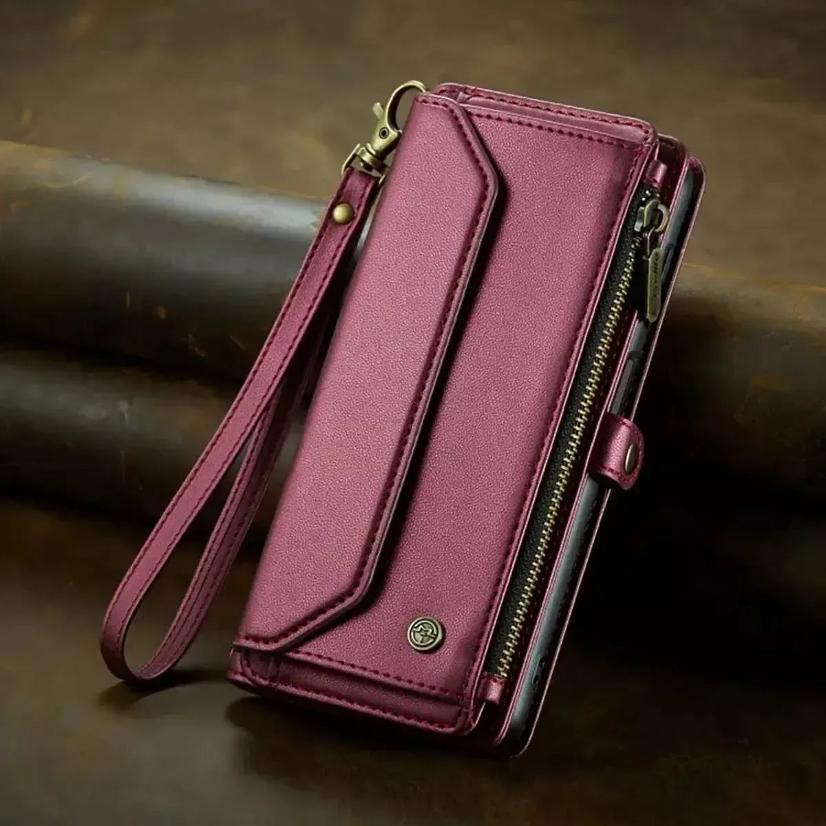 Buy Zipper Wallet Phone Case, RFID Blocking, Leather, Card Slots, for Samsung Galaxy - NOVA at Caseles-Samsung Galaxy A72 5G, Aurora-Purple