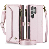 Buy Zipper Wallet Phone Case, RFID Blocking, Leather, Card Slots, for Samsung Galaxy - NOVA at Caseles-Samsung Galaxy A72 5G, Aurora-Purple
