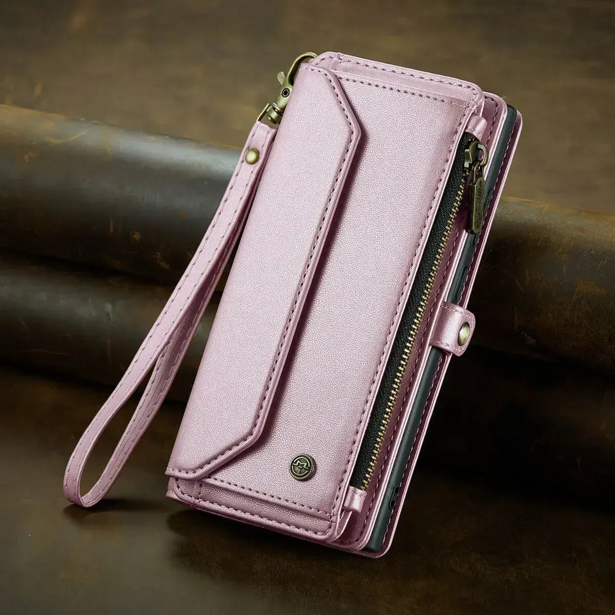 Buy Zipper Wallet Phone Case, RFID Blocking, Leather, Card Slots, for Samsung Galaxy - NOVA at Caseles-Samsung Galaxy A72 5G, Aurora-Purple
