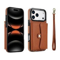 Buy Crossbody Wallet Phone Case, Magnetic Closure Flip Handbag, Leather, Card Holder, Wrist Strap Lanyard, RFID Blocking Kickstand Cover - OLIVIA at Caseles-iPhone 17 Pro Max, Oliana-Black