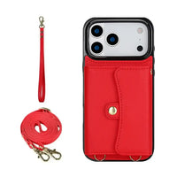Buy Crossbody Wallet Phone Case, Magnetic Closure Flip Handbag, Leather, Card Holder, Wrist Strap Lanyard, RFID Blocking Kickstand Cover - OLIVIA at Caseles-iPhone 17 Pro Max, Oliana-Black