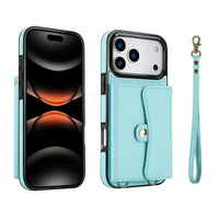 Buy Crossbody Wallet Phone Case, Magnetic Closure Flip Handbag, Leather, Card Holder, Wrist Strap Lanyard, RFID Blocking Kickstand Cover - OLIVIA at Caseles-iPhone 17 Pro Max, Oliana-Black